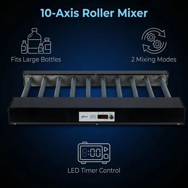 GLTLab Digital 10 Rollers Rolling and Rocking Tube Roller Mixer 70mm Roller Spacing photo-5