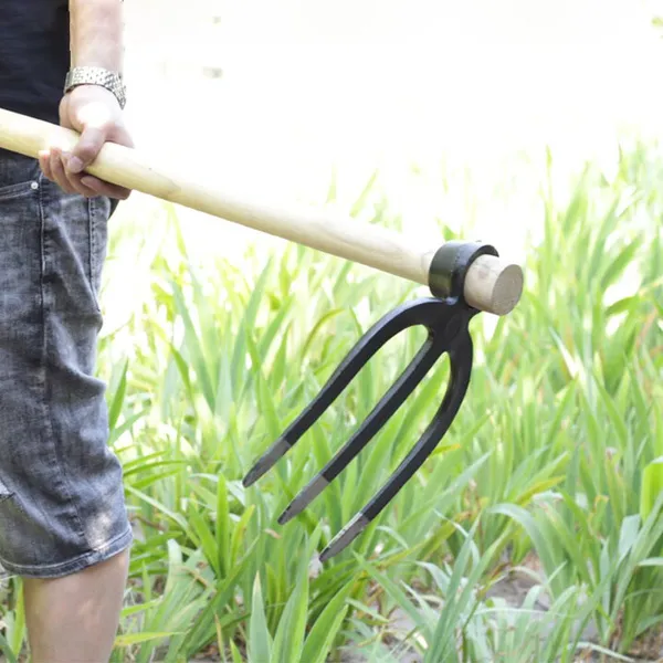One Piece Forged Steel Forks Garden Fork Farming Tools for Agriculture Farm Digging Soil Turning and Manure Work photo-2