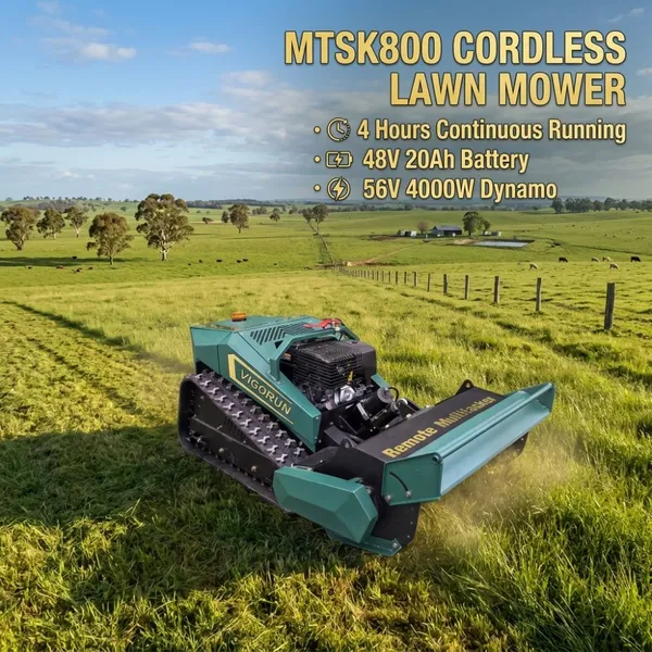Vigorun Tech MTSK800 Euro 5 EPA Бездровной рубильно-мотокос с резиновой гусеницей для крутых склонов 40°