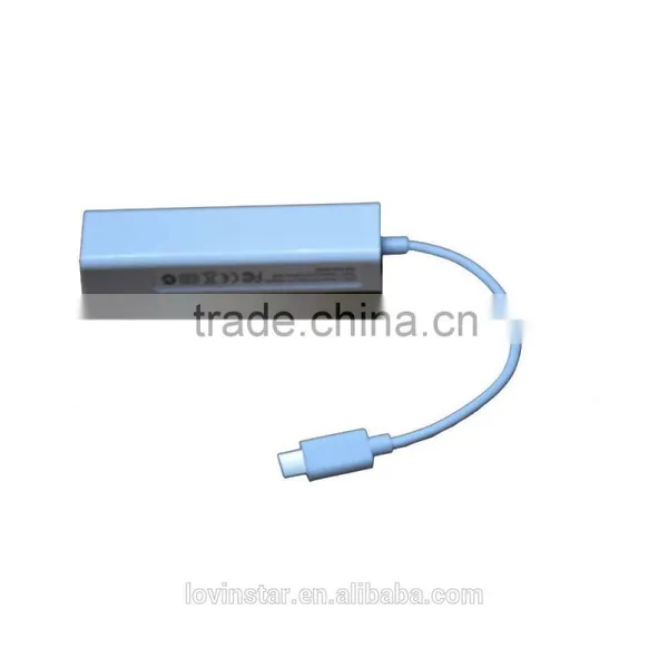 Wholesales Type C USB-C Cable Adapter 3 USB Ports RJ45 Ethernet Connector for Macbook 12" Magnetic Power Connector