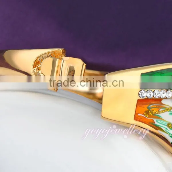 Leaf Shap Brass Gold Plated Indian Fashion Fake Gold Bangle photo-5