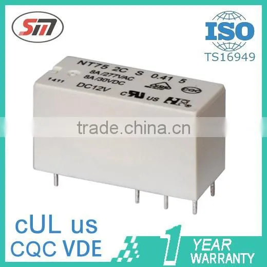 Power relay mini electrical relay 12V 24V 8A 10A 250VAC NT75(HF115)