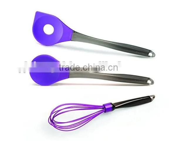 Hot Sale High quality Food Grade Silicone Solid Spoon and Slotted spoon Cooking Utensils Set                        
                                                Quality Choice