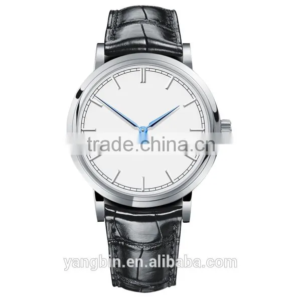 High Quality Genuine Leather Strap Quartz Movt Popular Trendy Metal Watch photo-6