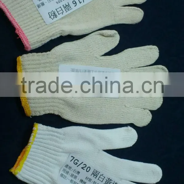 202 RAW WHITE 600 GRAMS 7 KNITTING COTTON SAFETY WORKING GLOVE photo-4