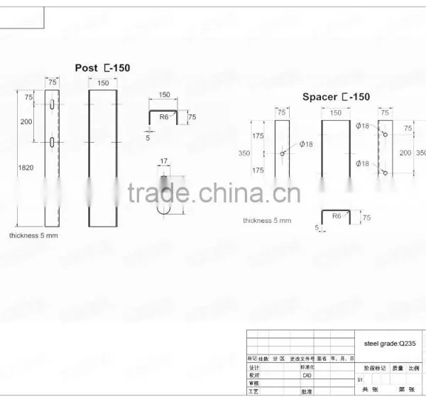 AASHTO M180 Guardrail Beam