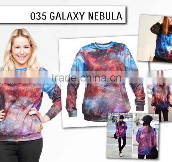 Custom Sublimation Galaxy Nebula 3d Digital Print Fullprint Crewneck Sweatshirt Spring Autumn Unisex Custom Oversized Pullover photo-5