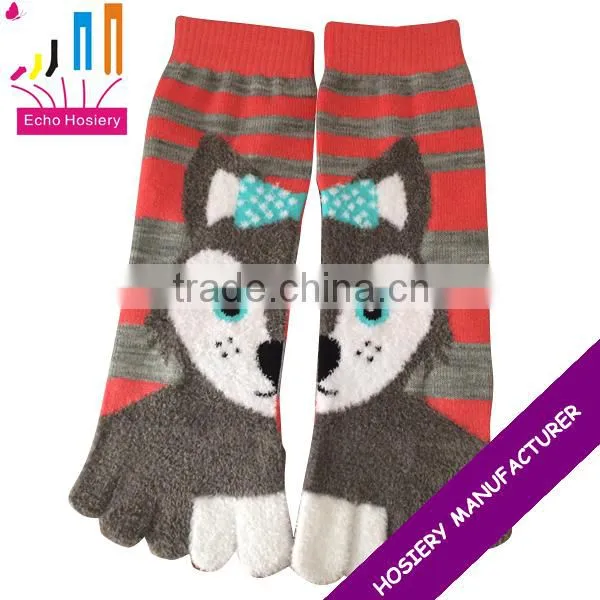 Two In One Five Toe Socks With Rabiit Cartoon