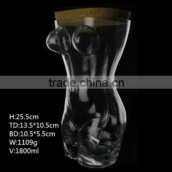 Hand-made Crystal Clear Glass Storage Jar/Lead Free photo-2