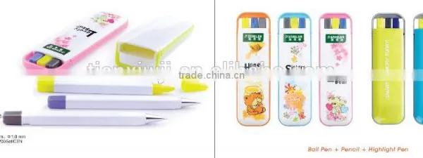 Popular School&gift Pen Set, 3 in 1 Pen, Highlighter Pen photo-6