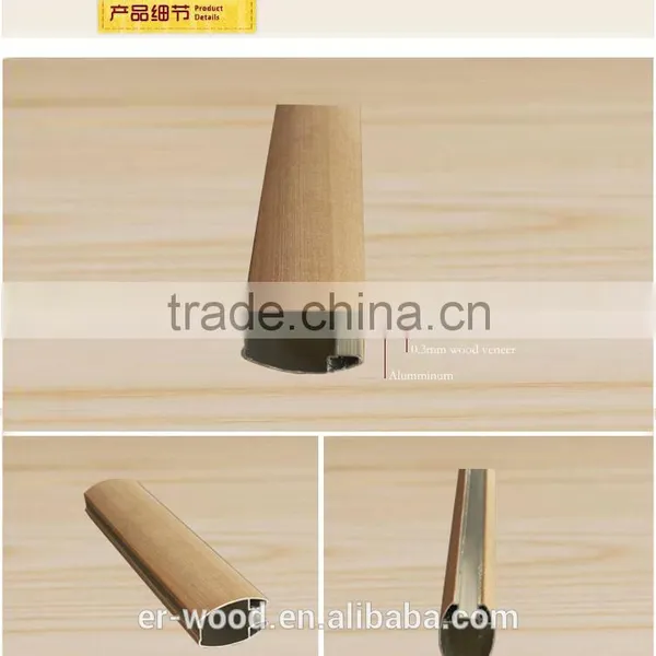 Wood Veneer Wrapping Aluminium Cabinet Profile Moulding