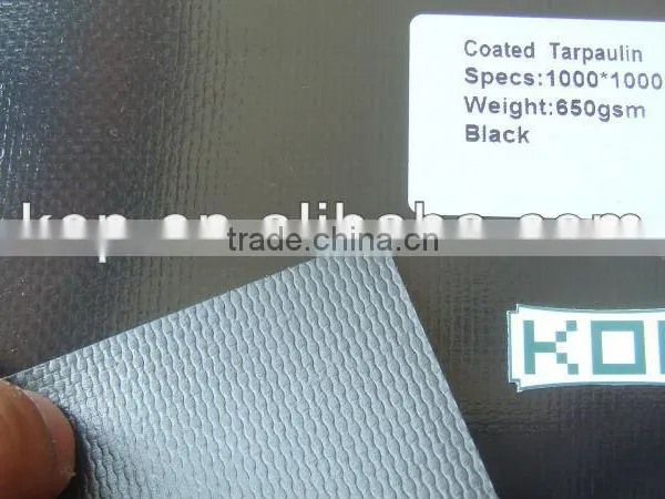 PVC Coated Tarpaulin 1000x1000D 20x20 650g Black photo-2
