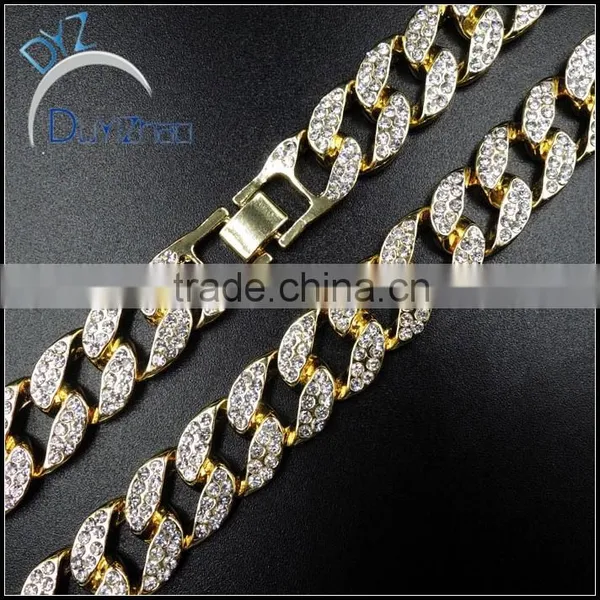 Hip Hop Gold Cuban Chains, Diamond Men's Cuban Chain Necklace Quality Choice photo-2