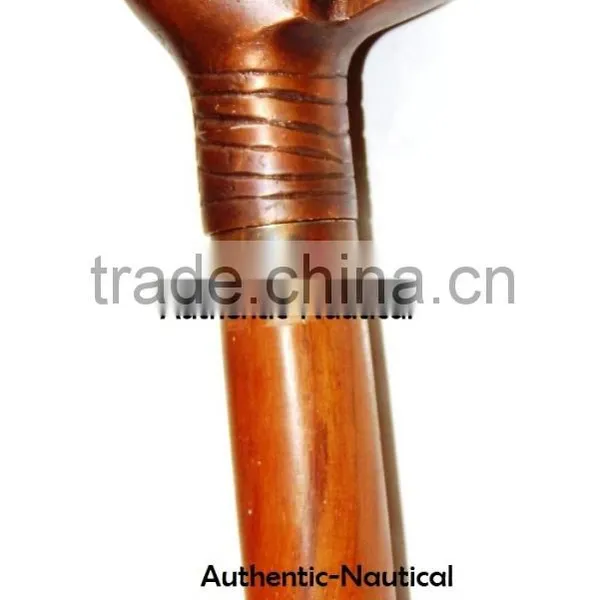 VINTAGE BRASS SKULL HEAD HANDLE WALKING CANES-DESIGNER WALKING CANES-VINTAGE STYLE WALKING CANES Wk1177 photo-3