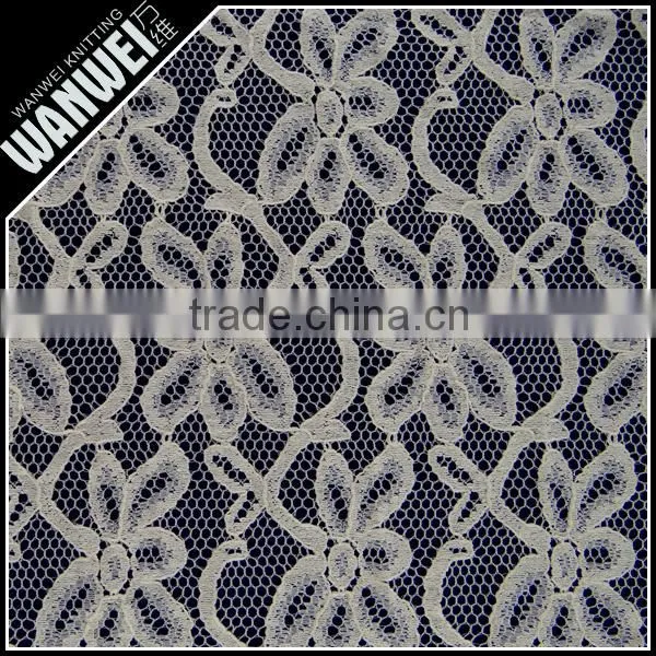 Rice white yarn nylon cotton net Dragonfly lace fabric for dresses