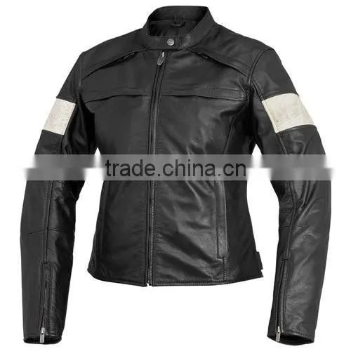 Men Black Motorbike Leather Jacket / Moto Leather Jacket AI-8095
