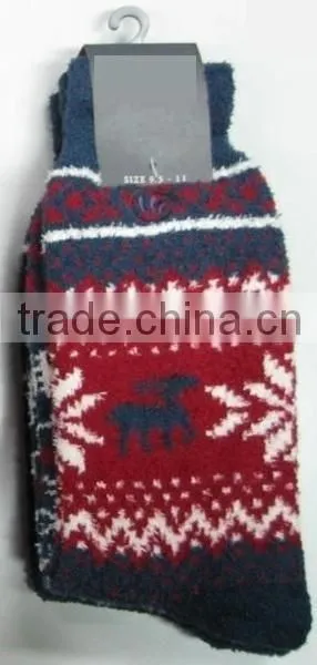 Classic Fairisle Men Fuzzy Socks photo-3