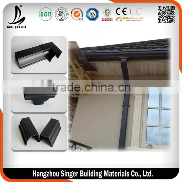 SGB Black PVC Rain Gutter For Rain Water Drainage System photo-2