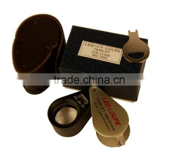 With Double Light of UV and LED Jewelry Loupe With Magnification of 10X photo-5