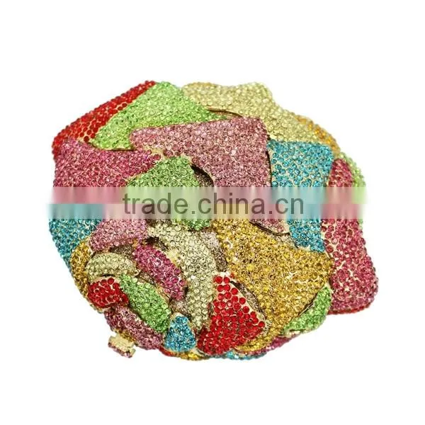 Colorful Floral Shape Clutch Evening Bag Rhinestone Evening Clutch Bags Ladies Purse (8764A-C2) photo-6