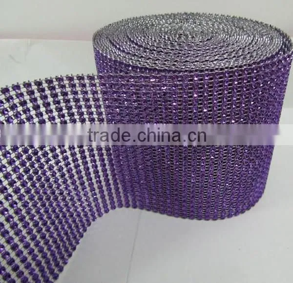24 Rows Plastic Rhinestone Mesh Trimming for Decoration photo-5