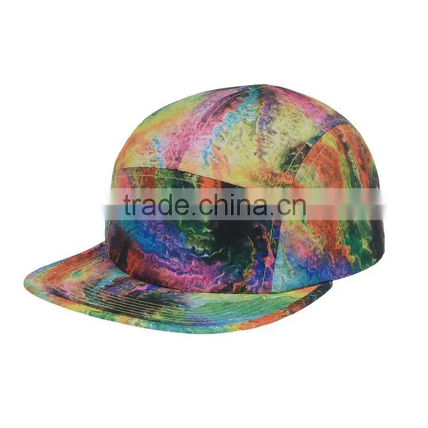 Floral Print Suede Brim Blank Custom 5 Panel Hat Wholesale 5 Panel Hats