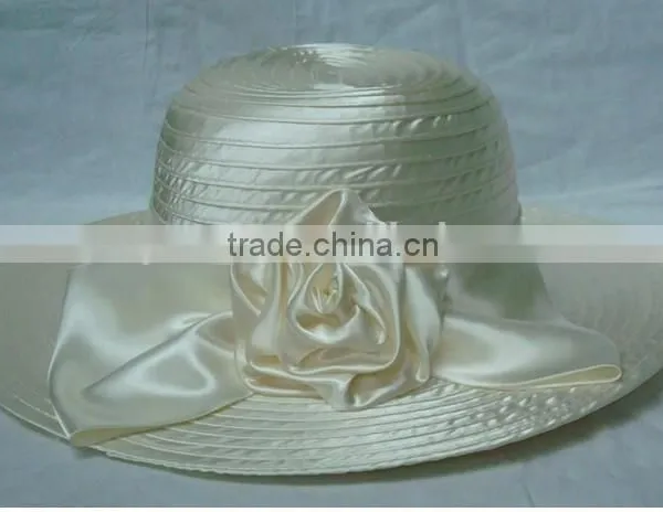 Woman White Satin Church Hats photo-2