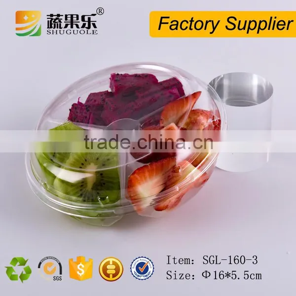 Disposable Round PET Plastic Take Away Salad Bowl With Lid photo-5