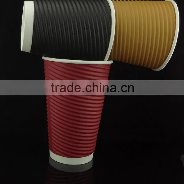 2016 New Design With 8oz/10oz/12oz Ripple Wall Paper Coffee Cups for Hot Drink From China photo-3