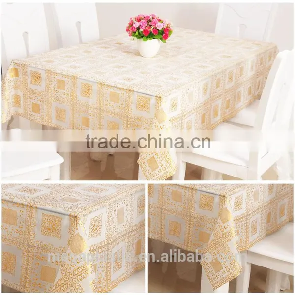 Good Quality Gold Stamping Printed PVC Table Cloth 137cm*20m/roll photo-4