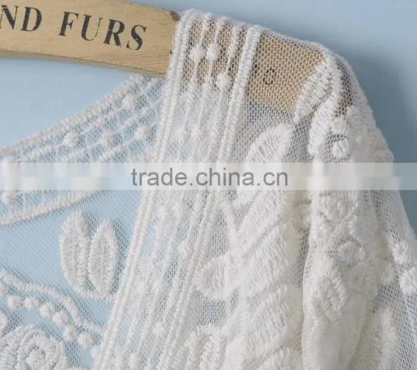 Hot Sale Short Sleeve Lace Beach Cardigan photo-2