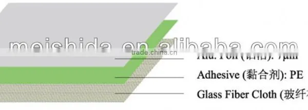 Single Sided Aluminum Foil Woven Glass Fabric Lightweight Roofing Materials
