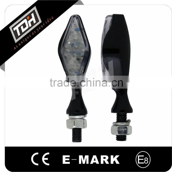 Universal E-mark LED Motorcycle Indicators Blinker Flashers Aluminum Turn Signal Light