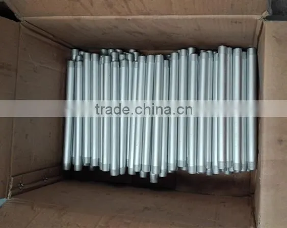 1/2 3/4 1 Inch Threaded Black and Galvanized Pipe Fitting Nipple photo-6