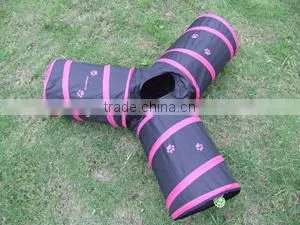 Free Sample 2016 Purple 190T Polyster Cat Tunnel With Plastic Ball Toy Pet Toy Cat Playing Tunnels photo-3