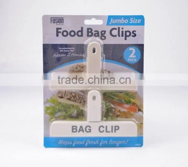 Jumbo Size PK/2 Plastic Handy Food Bag Clips Grip Clamp for Chip Coffee Snack Cereal Bread Keep Dry Fresh photo-2