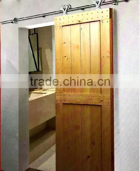 SUS304 European American Style Security Sliding Door Hardware Track And Roller Wheels Stop For Wooden Door photo-2