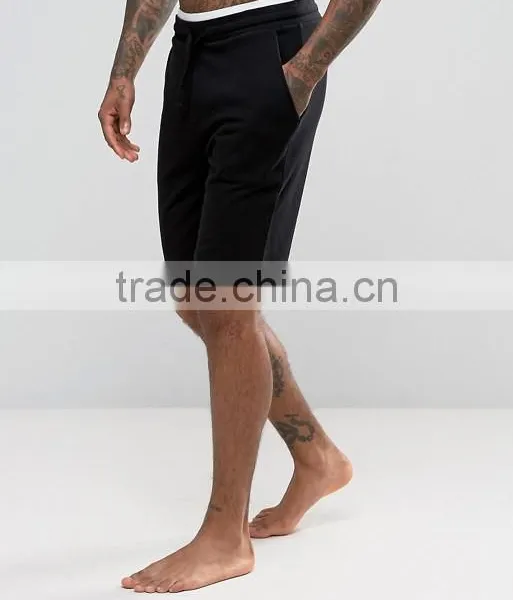 Hot Sale Custom 100% Cotton Jersey Sweat Fabric Men's Black Breathable Casual Casual Sporting Shorts photo-4