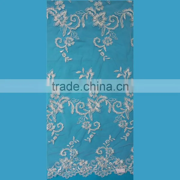 China Factory Bridal Embroidered Tulle Lace Fabric for Wedding Dress