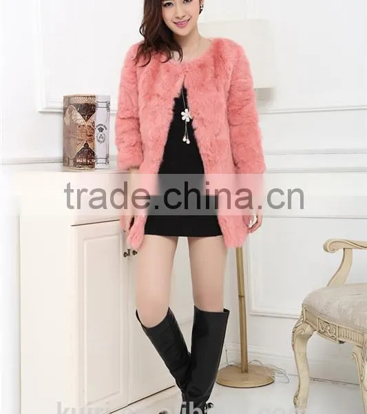 New 2016 Women's Coats Colorful Real Fur Coat Female Luxury Rabbit Fur Winter Jacket Women New Arrival Overcoat photo-5