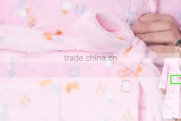 Adult 100% Polyester Coral Fleece Women Robe/ Bathrobe/Gown/ Bath Robe photo-5