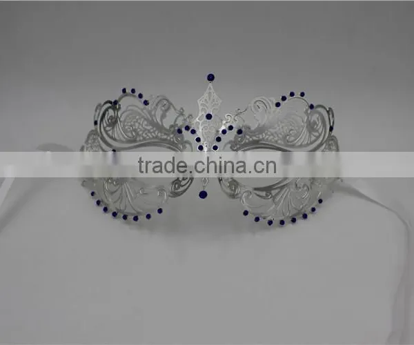 Glossy Metal Mask Diamante Rhinestones Italy Costume Masquerade Halloween photo-3