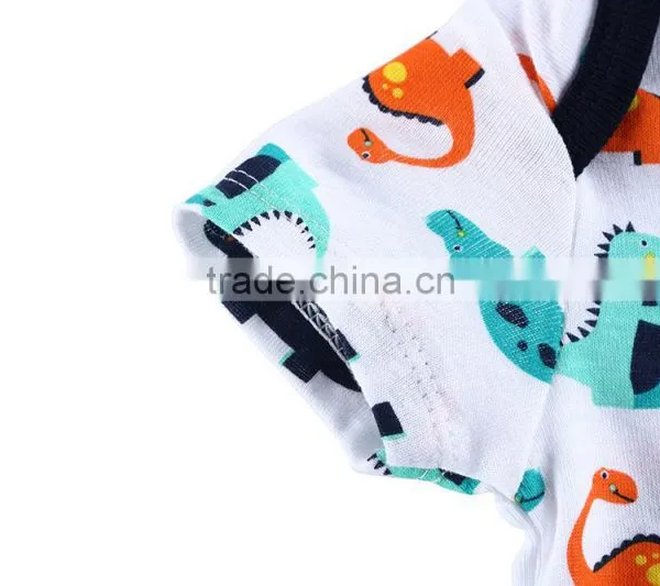 Wholesale Price Short Sleeve Summer Baby Bodysuit Baby Rompers Dinosaur Animal Pattern photo-5