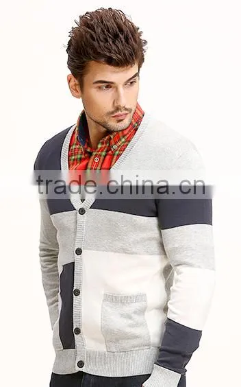 New Cool Long Sleeve Knitted V Neck Cap Sweater Men for Hot Selling photo-2