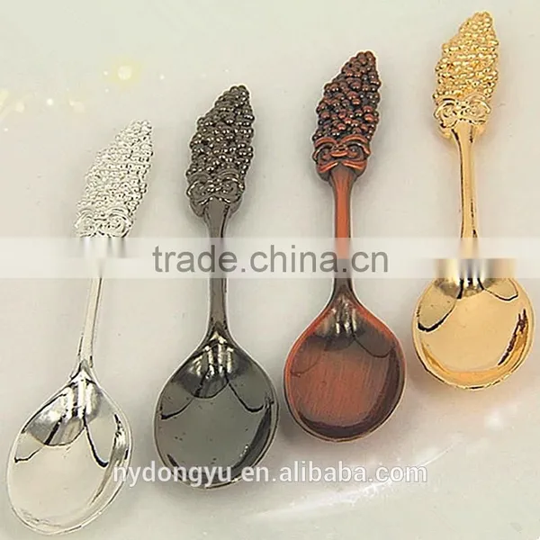 Electroplate Vintage Coffee Spoon Ice Crea Spoon/hy Zinc Alloy Creative Spoon and Fork /fancy Dessert Spoon Tableware photo-4
