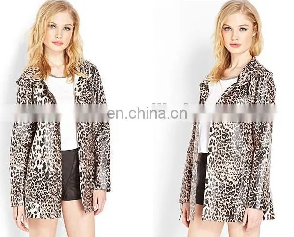 2015 Latest Fashion Guang Zhou Custom Coat,Leopard Print Raincoat Jacket photo-2