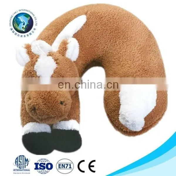 Promotional Cute Plush Horse u Shape Baby Neck Pillow Fashion Custom Plush Memory Foam Neck Pillow
