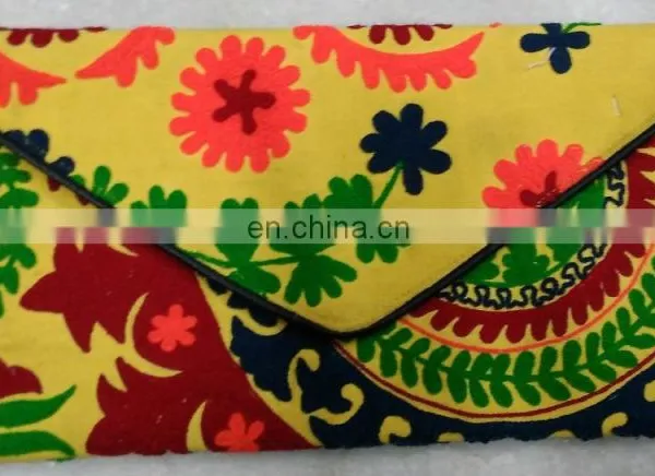 2015 New Product Classic Multicolor Sujani Embroidery Envelope Clutch Bag,new Fashion Ladies Pars Genuine Wal photo-2