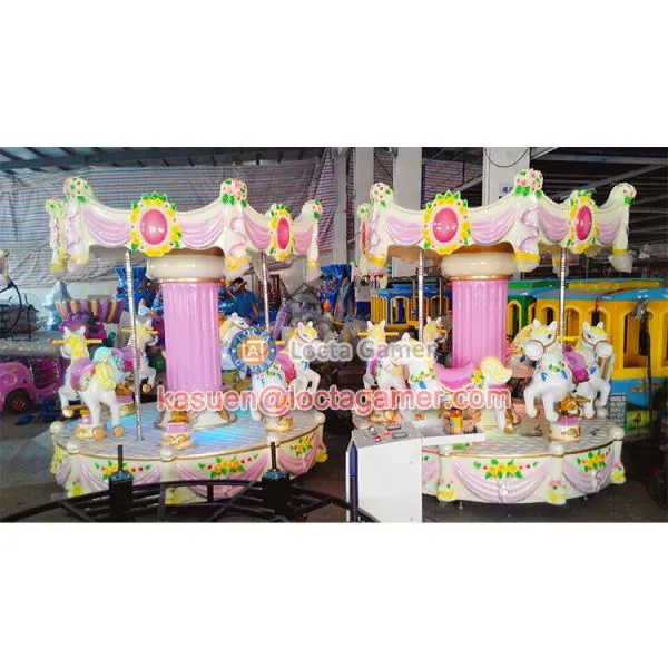 Zhongshan Merry go Round for Sale Amusement Park 6 Seat Revolving Horse, Carousel Small Kid Mini, Earn Money, Kiddie photo-2