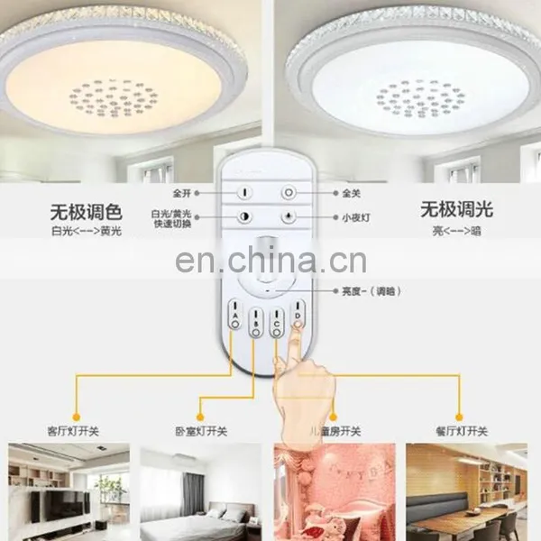 Modern Luxury Crystal Ceiling Light Dining Room 2 Colors Changed LED Ceiling Lamp photo-4
